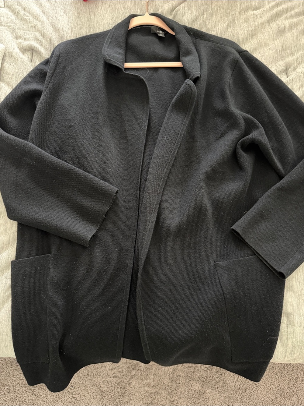 J. Crew Black Open-Front Cardigan Sweater